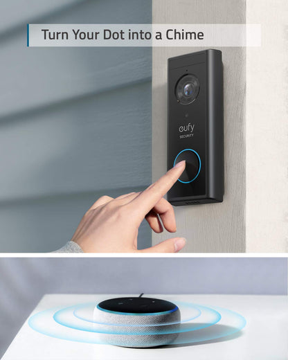 Eufy Security, Wireless Video Doorbell (Battery-Powered) with 2K HD, No Monthly Fee, On-Device AI for Human Detection, 2-Way Audio, Simple Self-Installation (Renewed)