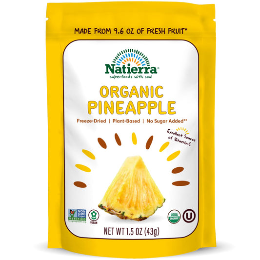 Natierra Nature's Organic Freeze-Dried Pineapples | Gluten Free & Vegan | 1.5 Ounce