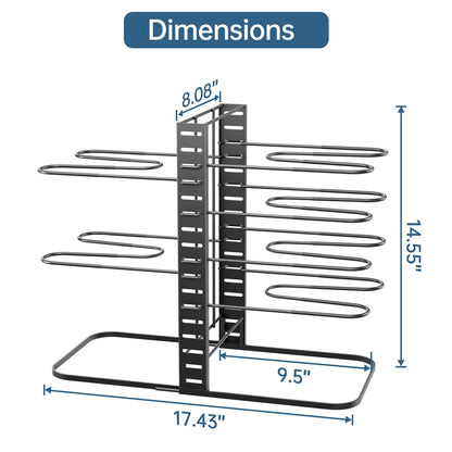 ORDORA Pots and Pans Organizer Under Cabinet 14.55 Height, Adjustable 8-Tier Pot Organizers inside Cabinet, Kitchen Organizers and Storage Fit 6-11 inch Lightweight Cookware