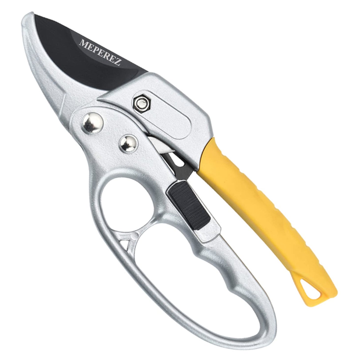 MEPEREZ Ultra Sharp Germany Steel Pruning Shears - Cuts 3X Easier, Weak Hand Arthritis Snips, Rust-Resistant, Effortlessly 1-Inch Cut Capacity Garden Scissors, Ergonomic Handle