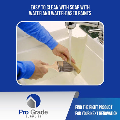 Pro Grade, Paint Brushes, 5-Piece, Paint Brush Set: Flat & Angle Brushes for Latex and Oil Paints, Stains, Interior & Exterior Home Improvement