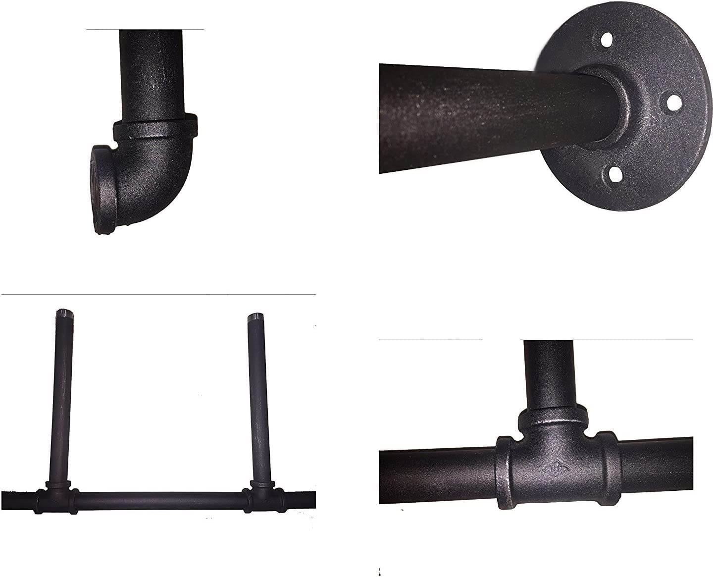 (77"Tall,14"Deep,3pcs) Industrial Retro Wall Mount Iron Pipe Shelf,DIY Open Bookshelf,Hung Bracket,Home Improvement Kitchen Shelves,Tool Utility Shelves, Office Shelves, pipe shelving