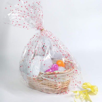 MEIEM Wicker Gift Baskets Empty Oval Willow Woven Picnic Cheap Easter Candy Storage Wine Basket with Handle Egg Gathering Wedding Basket (Natural)