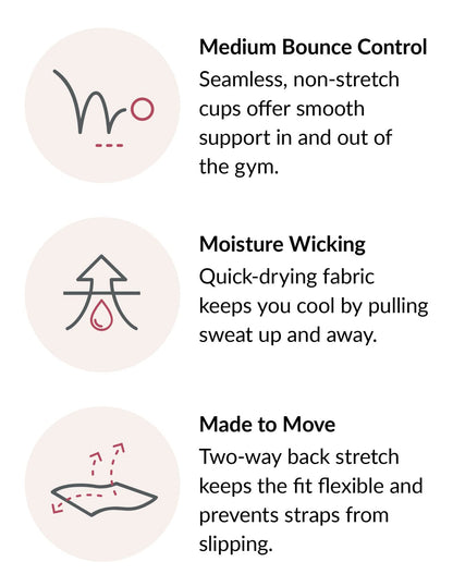 Glamorise Full Figure Plus Size MagicLift Seamless Sports Bra Wirefree #1006 Black