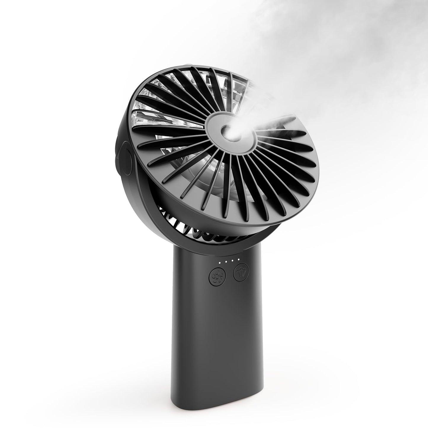 HonHey Handheld Misting Fan Portable, Small Personal Water Spray Hand Held Mist Fan,4000mAh Battery Operated 4-13-23 working hours, 90° Rotatable for Home Office Men Women Kids Travel Outdoors Black