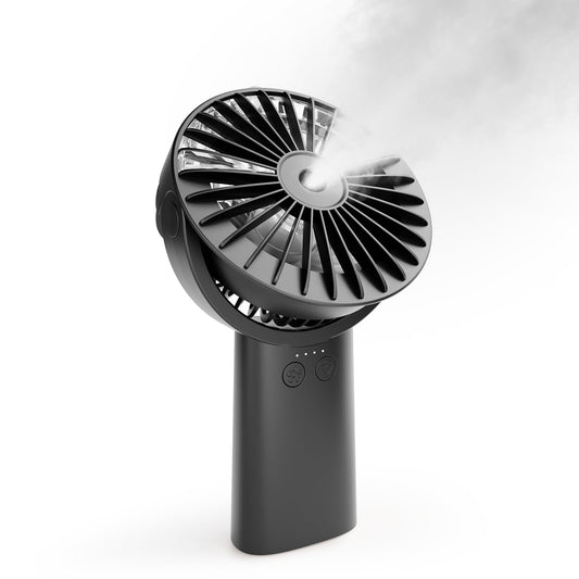 HonHey Handheld Misting Fan Portable, Small Personal Water Spray Hand Held Mist Fan,4000mAh Battery Operated 4-13-23 working hours, 90° Rotatable for Home Office Men Women Kids Travel Outdoors Black