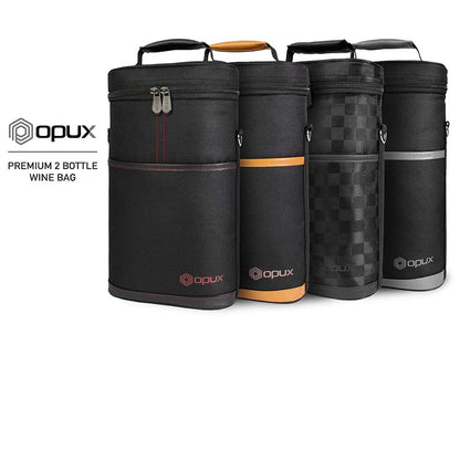 opux 2 Bottle Wine Carrier Tote, Insulated Leakproof Wine Cooler Bag, Wine Travel Bag Tote for Picnic BYOB Beach, Portable Wine Bottle Carrying Case, Gift for Wine Lover Women Men Christmas