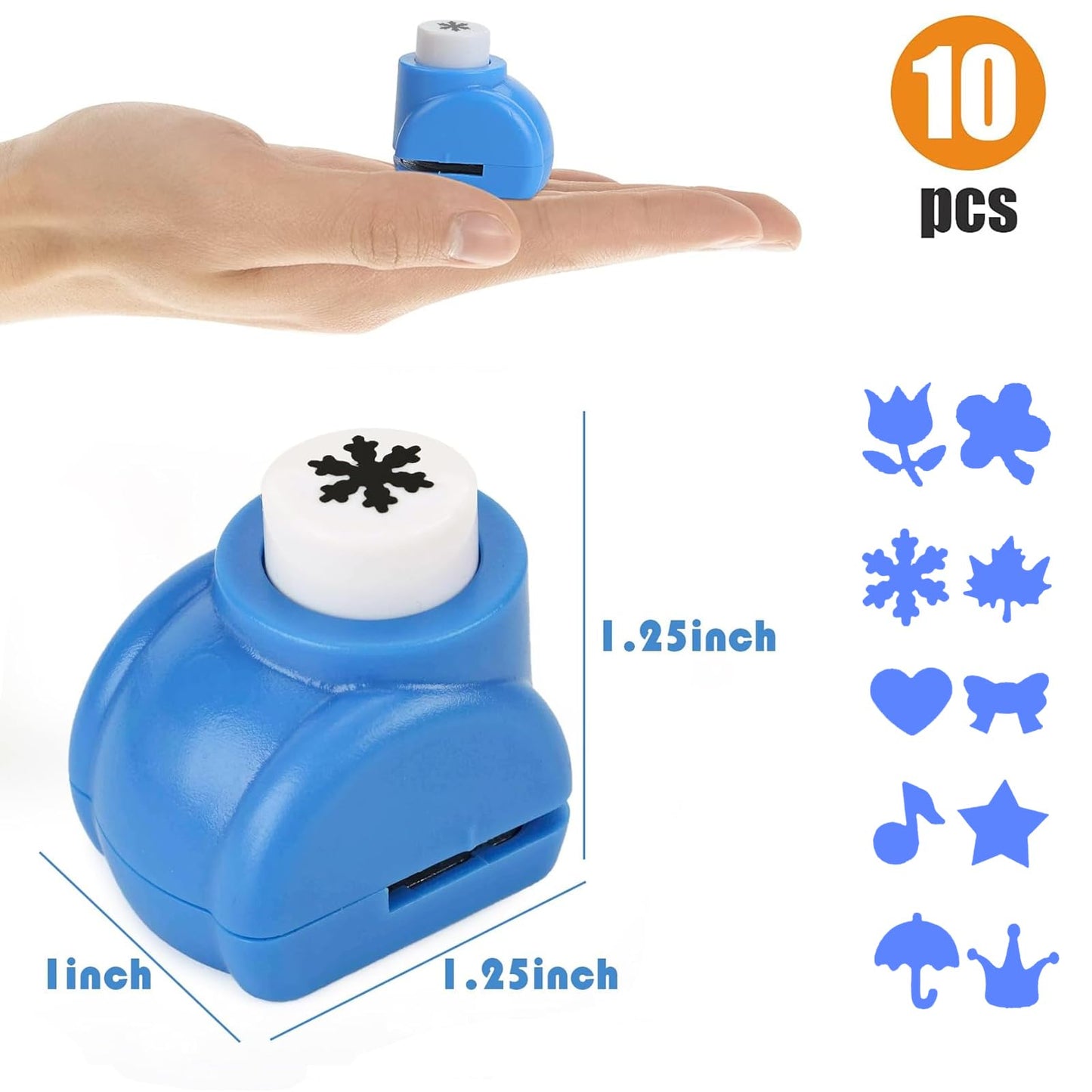 LOVEINUSA 10 Pack Multicolored Shape Paper Hole Punch Craft Set for DIY Crafting, Scrapbooking, Handmade Greeting Cards, Photo Albums, Mini Cutter Nail, and Festival Cards Projects