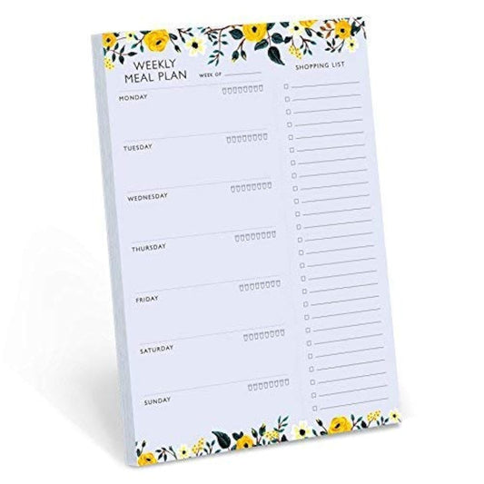 Minimalmart Weekly Magnetic Meal Planner Notepad - Food Planning Organizer and Grocery List Pad, Premium 52 Pages, with Tear Away Perforated Shopping List