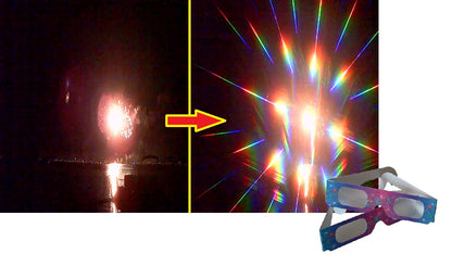 Fireworks Diffraction Glasses (50 Rainbow Spectrum Frames + 1 Exclusive Bonus Pair) - Foldable Paper/Cardboard Frames - 51 Glasses Total