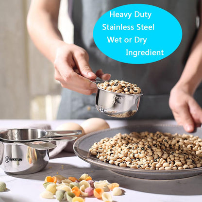 AIKEXIN 20-Piece Measuring Cups and Spoons Set, Nesting Stainless Steel Measuring Cups Spoons with Plastic Measuring Cup for Dry and Liquid Ingredients, Kitchen Cooking & Baking Gadgets