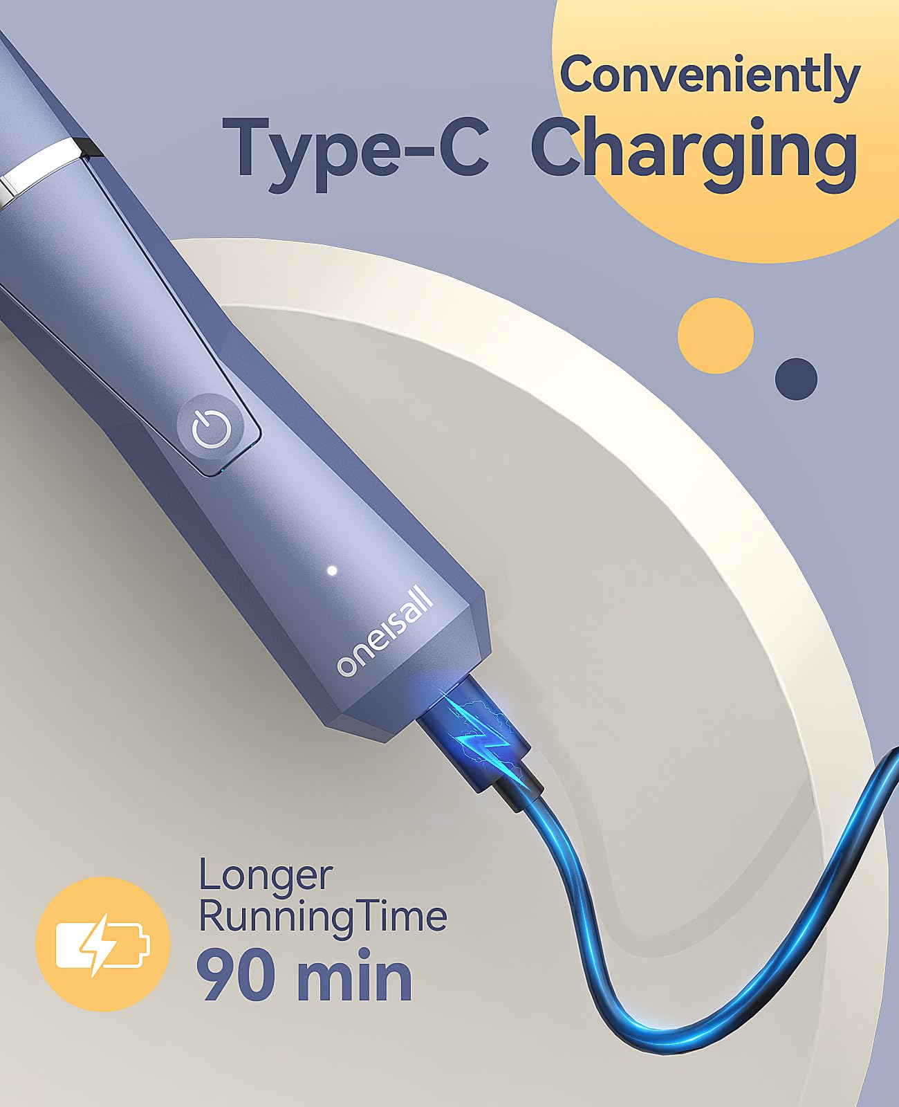 oneisall Dog Paw Trimmer 4 in 1, Low Noise Dog Clippers for Grooming, Cordless Dogs Grooming Kit Nail Grinder, IPX7 Waterproof Puppy Shaver for Pets's Paws, Eyes, Ears, Face, Rump