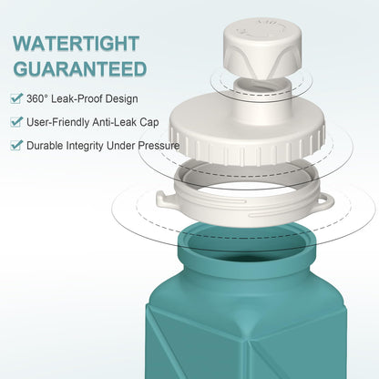 BEAUTAIL Collapsible Water Bottles 20.6oz, Silicone Foldable Portable Travel Water Bottle, Lightweight Reusable Leakproof for Traveling Camping Hiking Cycling Yoga Sports Outdoor, 1 Pack (Blue)