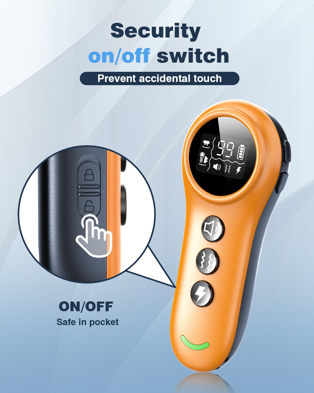 2-in-1 Dog Shock Collar & Dog Bark Collar - Smart Anti Barking Dog Training Collar with 5 Adjustable Sensitivity & 3300FT Remote for All Breeds IP67 Waterproof Rechargeable E-Collar (Orange)