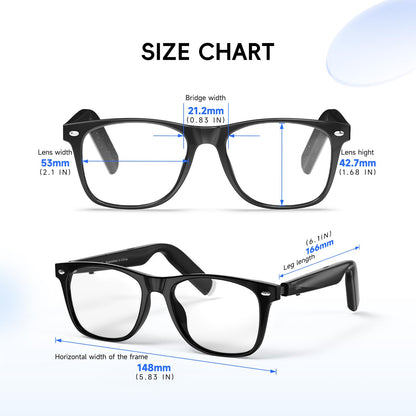 GetD AI Glasses for Men & Women, Smart Glasses Powered by ChatGPT, AI Real-time Translation with 147 Languages, 11H Music Play, Bluetooth Glasses with Photochromic Lens for Daily Use, Travel