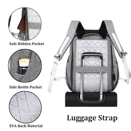 oscaurt Anti Theft Backpack 15.6 Inch Laptop Travel Backpack with Hidden Zipper and USB Charging Port Waterproof Business Computer Bag for Men & Women