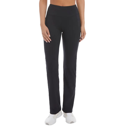 Jockey Women's Premium Pocket Slim Flare Yoga Pants, Deep Black, X-Large