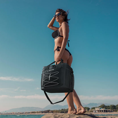 RealCool Soft Cooler Bag 35/45Can, Collapsible Cooler Insulated Leak Proof, Large Lunch Box for Men Women, Soft-Sided Cooler for Picnic, Grocery, Beach, Camping, Travel