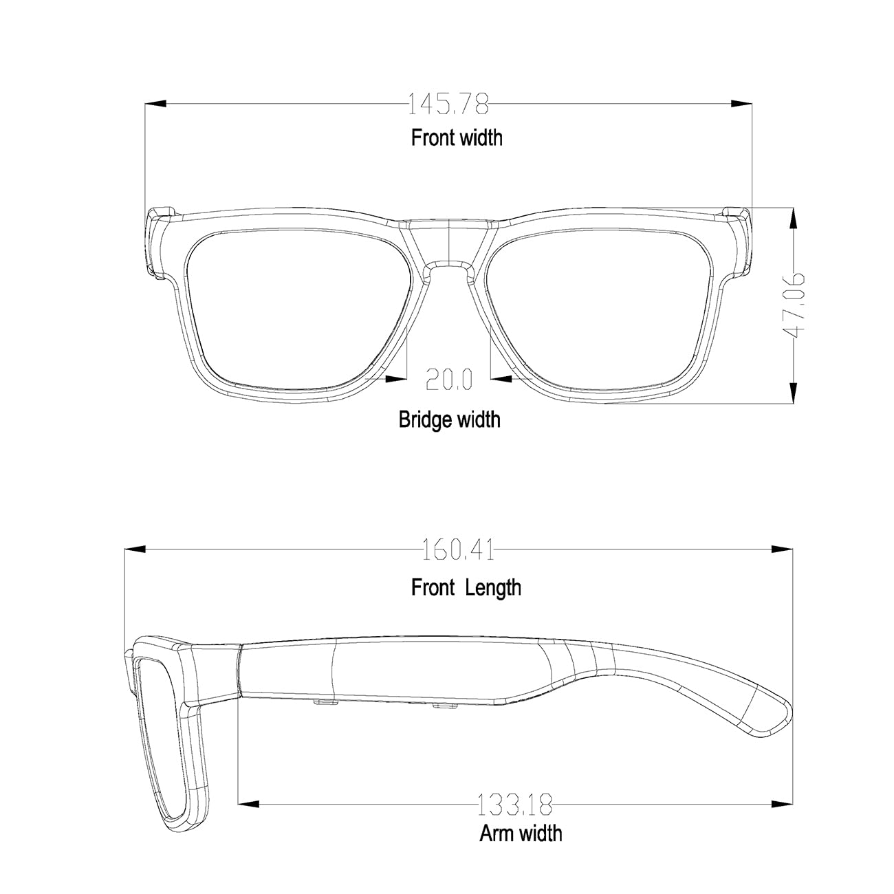 OhO Smart Glasses,Safety Glasses with Bluetooth Speaker,Indoor/Outdoor UV Protection and Voice Control,Unisex(Blue Light Lens)