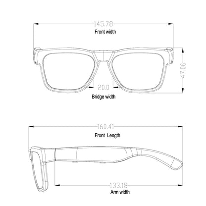 OhO Smart Glasses,Safety Glasses with Bluetooth Speaker,Indoor/Outdoor UV Protection and Voice Control,Unisex(Blue Light Lens)