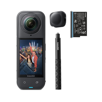 Insta360 X5 Starter Bundle - Waterproof 8K 360° Action Camera, Leading Low Light, Invisible Selfie Stick Effect, Rugged & Replaceable Lens, 3-Hour Battery, Clear Audio, Stabilization