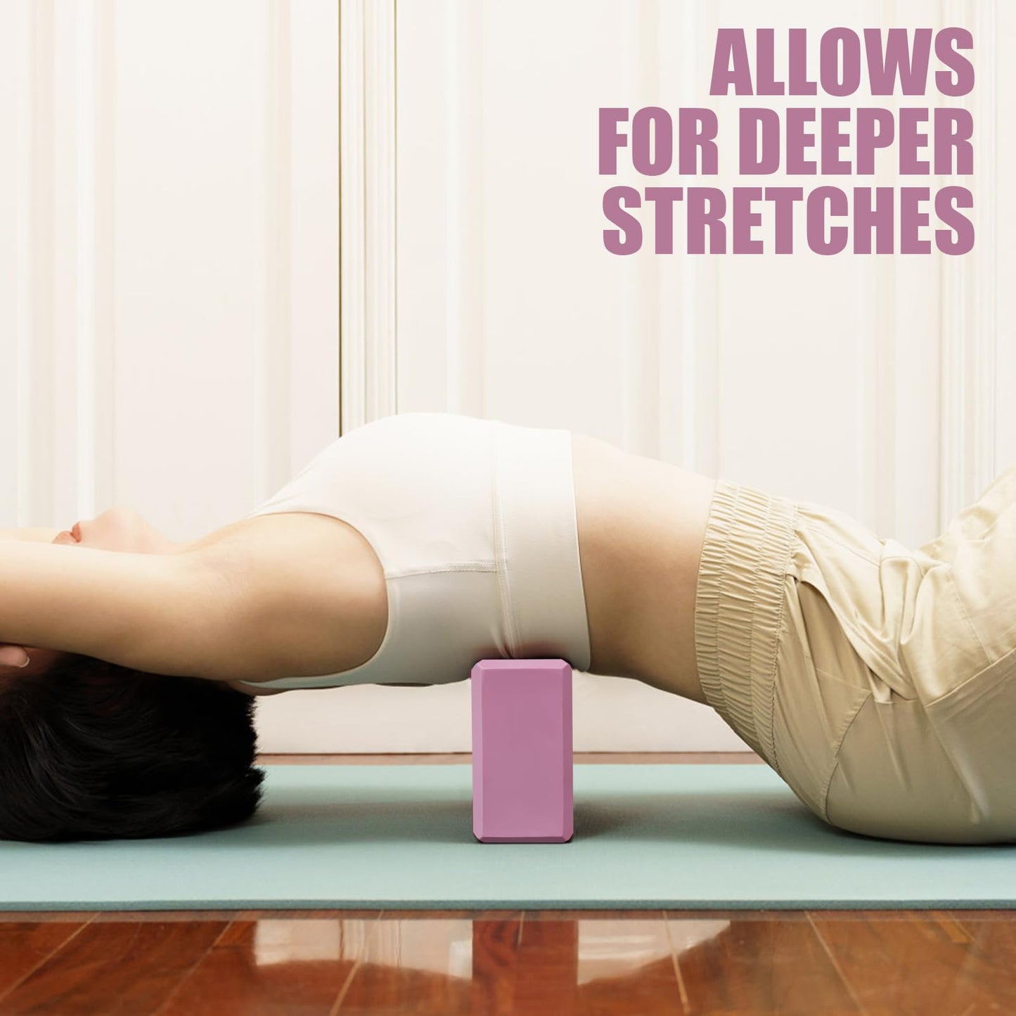 2 Pcs Yoga Blocks, 9"x6"x3" Foam Blocks Yoga Props for Pilates Stretching and Meditation Exercise Blocks Lightweight Yoga Essentials (Pink, normal)