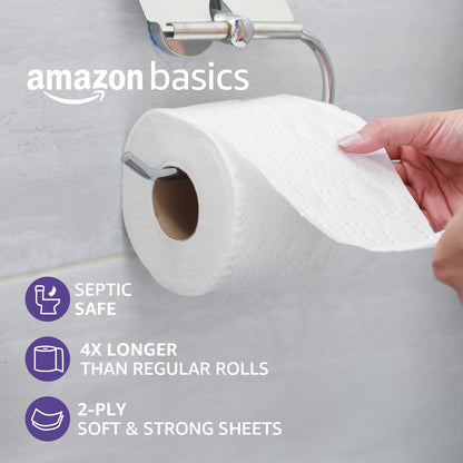 Amazon Basics Soft and Strong 2-Ply Toilet Paper, 6 Ultra Rolls = 24 Regular Rolls, Unscented, 340 Sheet (6 Rolls)