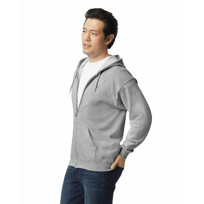Gildan Adult Fleece Zip Hoodie Sweatshirt, Style G18600, Multipack, Sport Grey (1-pack), 3X-Large