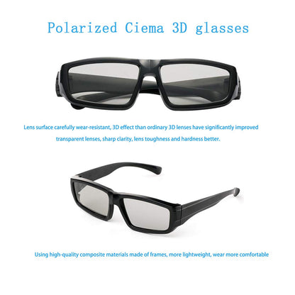 4 Pack Passive Circular Polarized RealD 3D Glasses for Cinema and Passive 3D TVs Projectors, Note: Does Not Work with Active 3D TVs Projectors