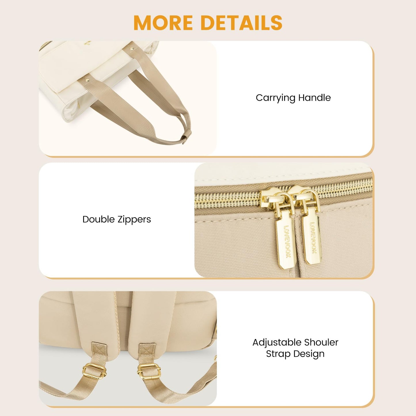 LOVEVOOK Diaper Backpack, Diaper Bag Tote with Insulated Pockets, Baby Bag for Girl Boy with Changing Pad, Large Baby Diaper Bag with Pacifier Case, Anti-Theft Travel Backpack for Women