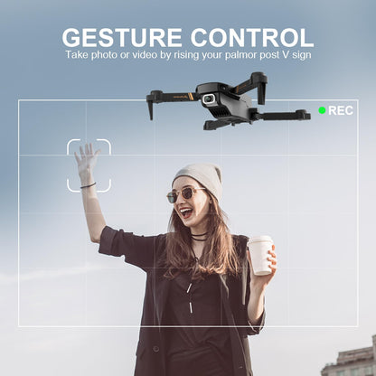4DV4 Drone with 1080P Camera for Adults Kids,FPV HD Live Video RC Quadcopter Helicopter Toys Gifts,Altitude Hold, Waypoints,3D Flip,Headless Mode,2 Batteries,Carrying Case,Black