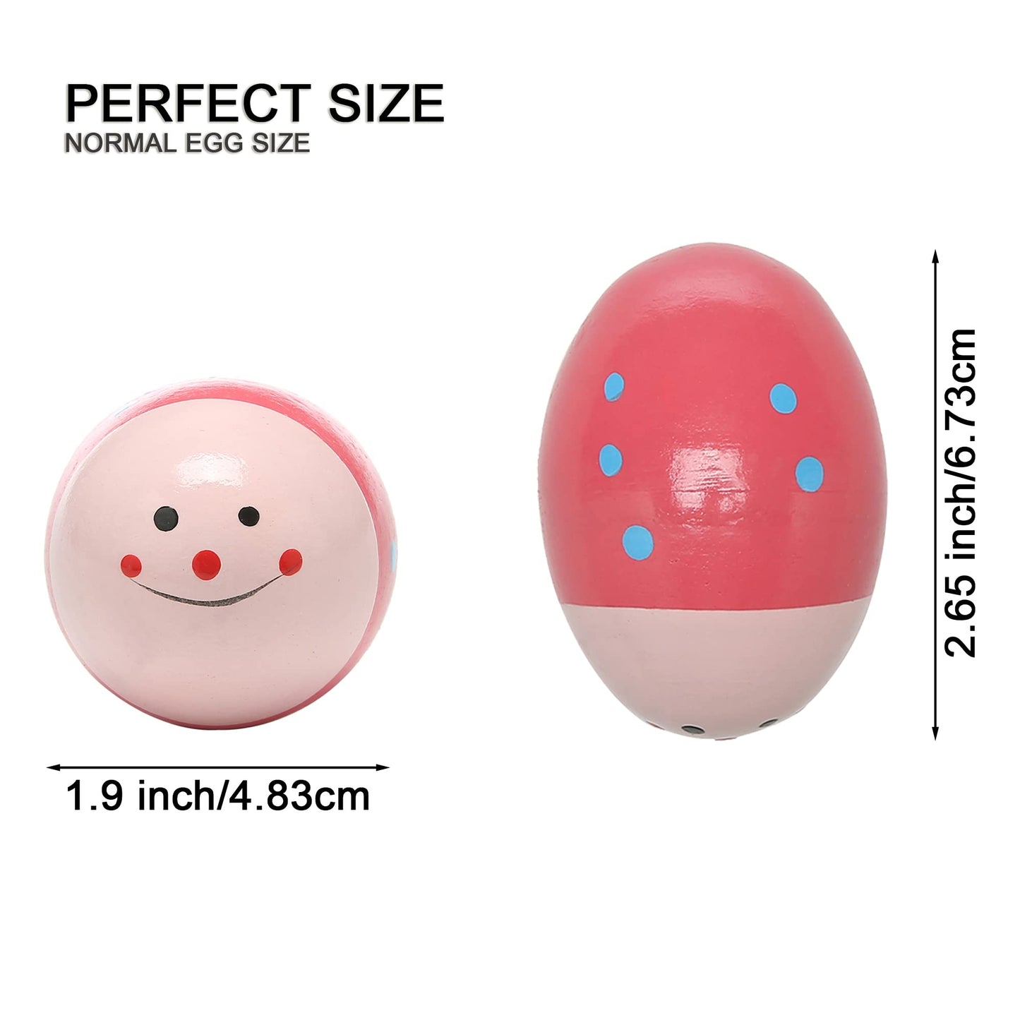 6Pcs Wooden Egg Shakers Hand Musical Maracas Percussion Instruments