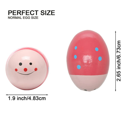 6Pcs Wooden Egg Shakers Hand Musical Maracas Percussion Instruments