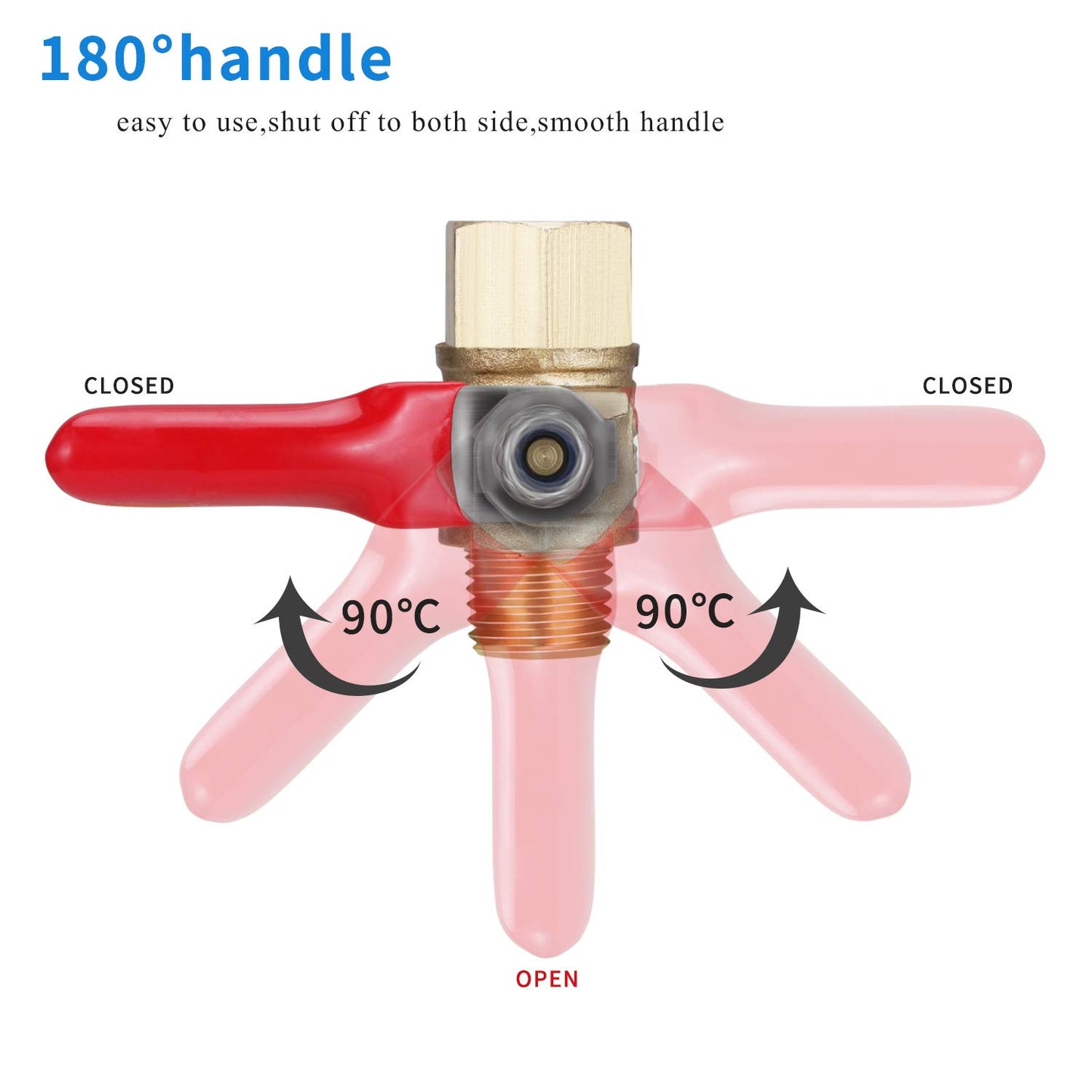 1/4 Inch Ball Valve NPT Air Compressor Brass Valve Female Male Shut Off Small