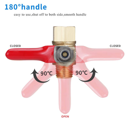 1/4 Inch Ball Valve NPT Air Compressor Brass Valve Female Male Shut Off Small