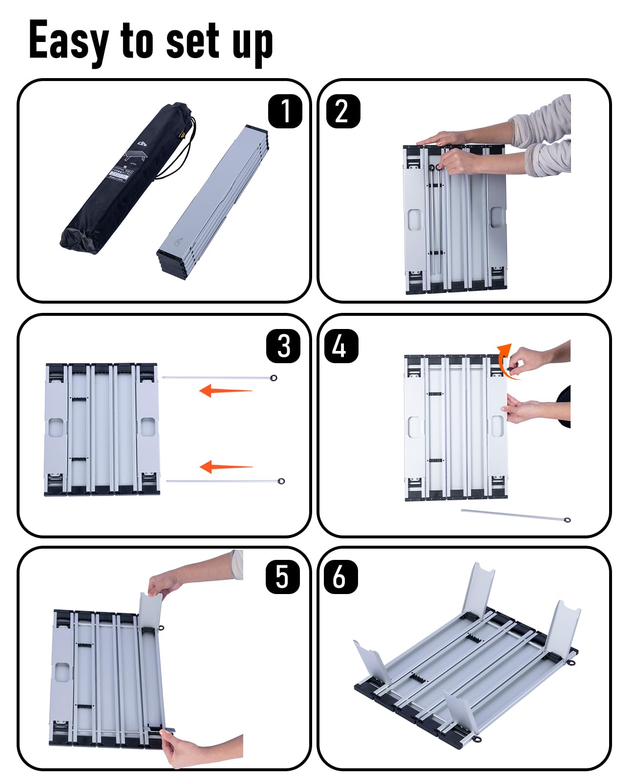 iClimb Ultralight Compact Mini Beach Picnic Folding Table with Carry Bag