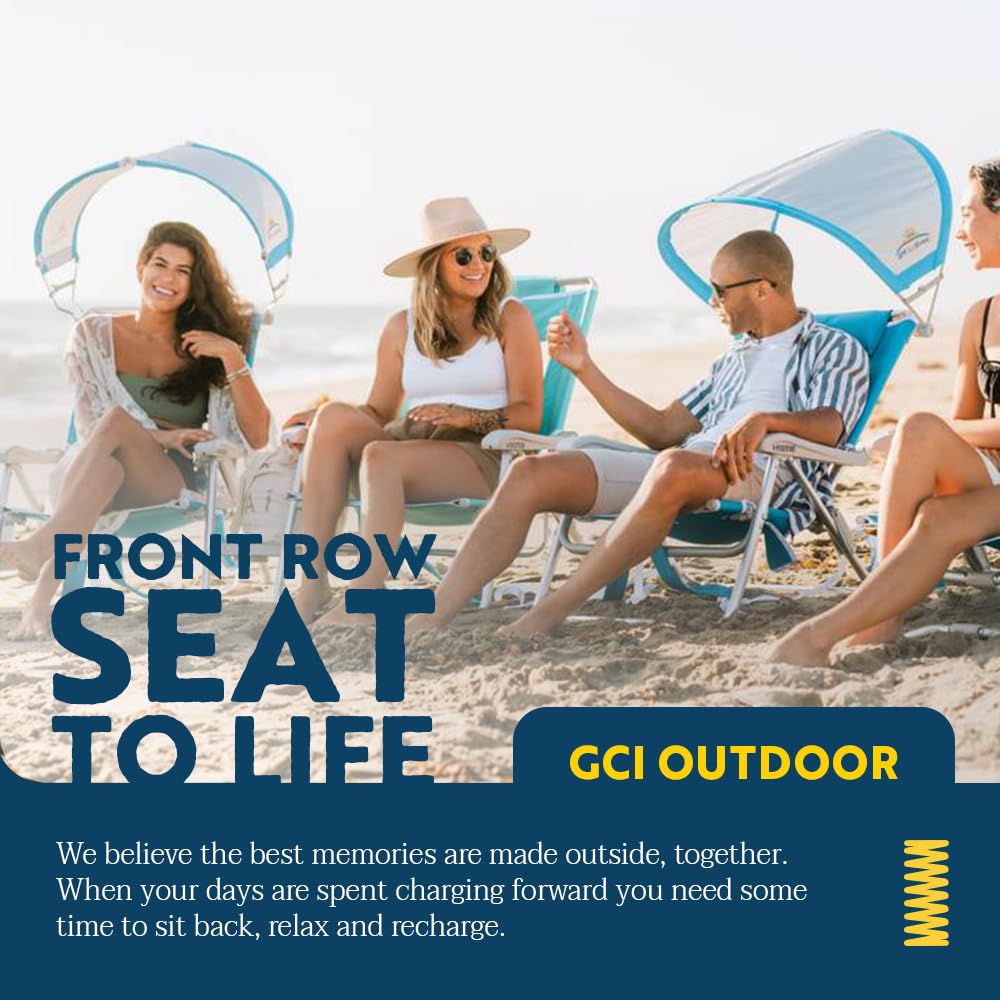 GCI Outdoor Waterside SunShade Backpack Beach Chair with Canopy Shade