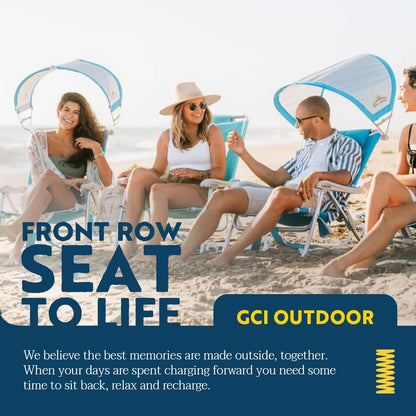 GCI Outdoor Waterside SunShade Backpack Beach Chair with Canopy Shade