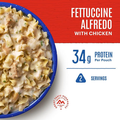 Mountain House Fettuccine Alfredo with Chicken | Freeze Dried Backpacking & Camping Food | 2 Servings