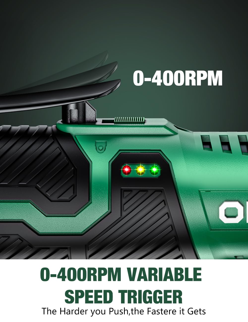 KIMO Cordless Electric Ratchet Wrench Set, 40 Ft-lbs, 400 RPM, 12V Cordless Ratchet Wrench 3/8" w/ 60-Min Charger, 7 Sockets, 1/4" adapter, 2-Pack 2000mAh Lithium-Ion Batteries, Variable Speed Trigger