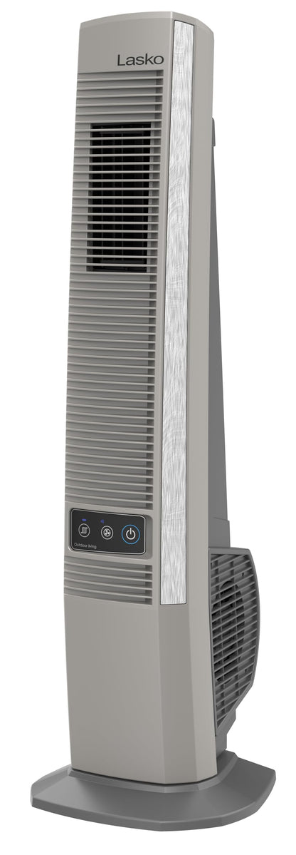 Lasko Outdoor Living Oscillating Tower Fan, for Decks, Patios and Porches, 10 Foot Power Cord, 4 Refreshing Speeds, 42", Beige, YF202