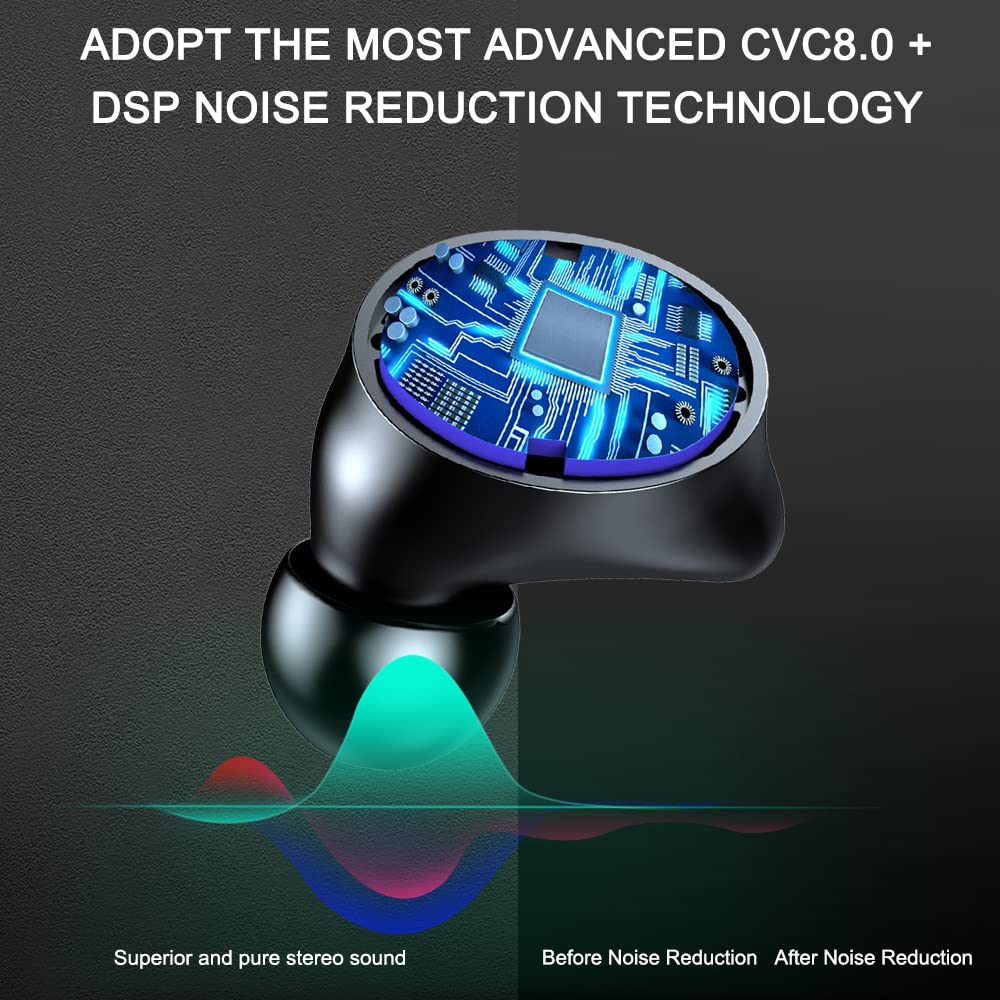 Motast Wireless Earbuds, Bluetooth 5.1 Earbuds with 140H Playtime, Bluetooth Headphones Noise Cancelling Stereo Bass Wireless Earphones in Ear with Mic, USB-C Charging Case, IP7 Waterproof Headset