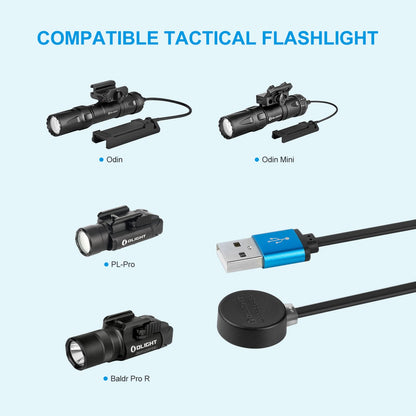 OLIGHT MCC 3 Charger in Balck Upgraded Smart Magnetic Charging Cable Only Suitable for Odin/OdinMini/OdinS/PL-Mini3/PL-Pro/Baton3 Series/Warrior Mini2/Perun2/Seeker3pro/Warrior 3s/Baldr Pro R/Arkfeld