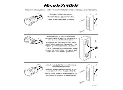 Heath/Zenith SL-7366-02 Wireless Plug-In Door Chime Kit with Molded Plastic Cover, White