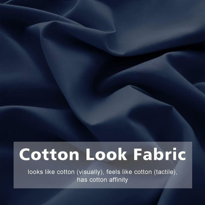 Queen Size 4 Piece Bed Sheet Set - Ultra Imitation Cotton-Premium Breathable & Cooling Sheets - Hotel Luxury Bed Sheets Deep Pocket up to 15"- Wrinkle, Fade, Stain Resistant (Navy Blue, Queen)