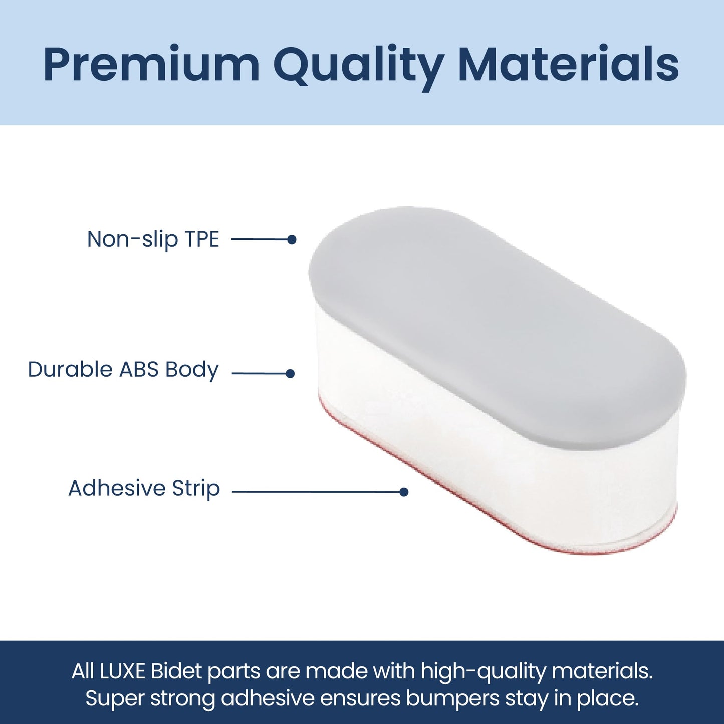 Luxe Bidet 4 Piece Universal Non-Slip Toilet Seat Bumpers with Strong Adhesive