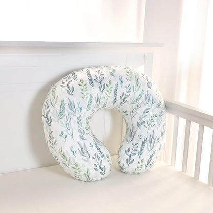 Nursing Pillow Cover Stretchy Removable Cover for Breastfeeding Pillows, Ultra Soft Comfortable Slipcover for Baby Girl and Boy, Green Leaf