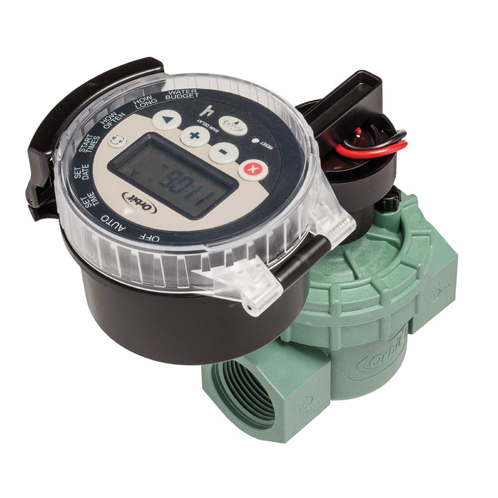 Orbit 57860 Outdoor Battery-Powered Water Sprinkler Timer with 1-Inch. FPT Jar Top Automatic Sprinkler Valve