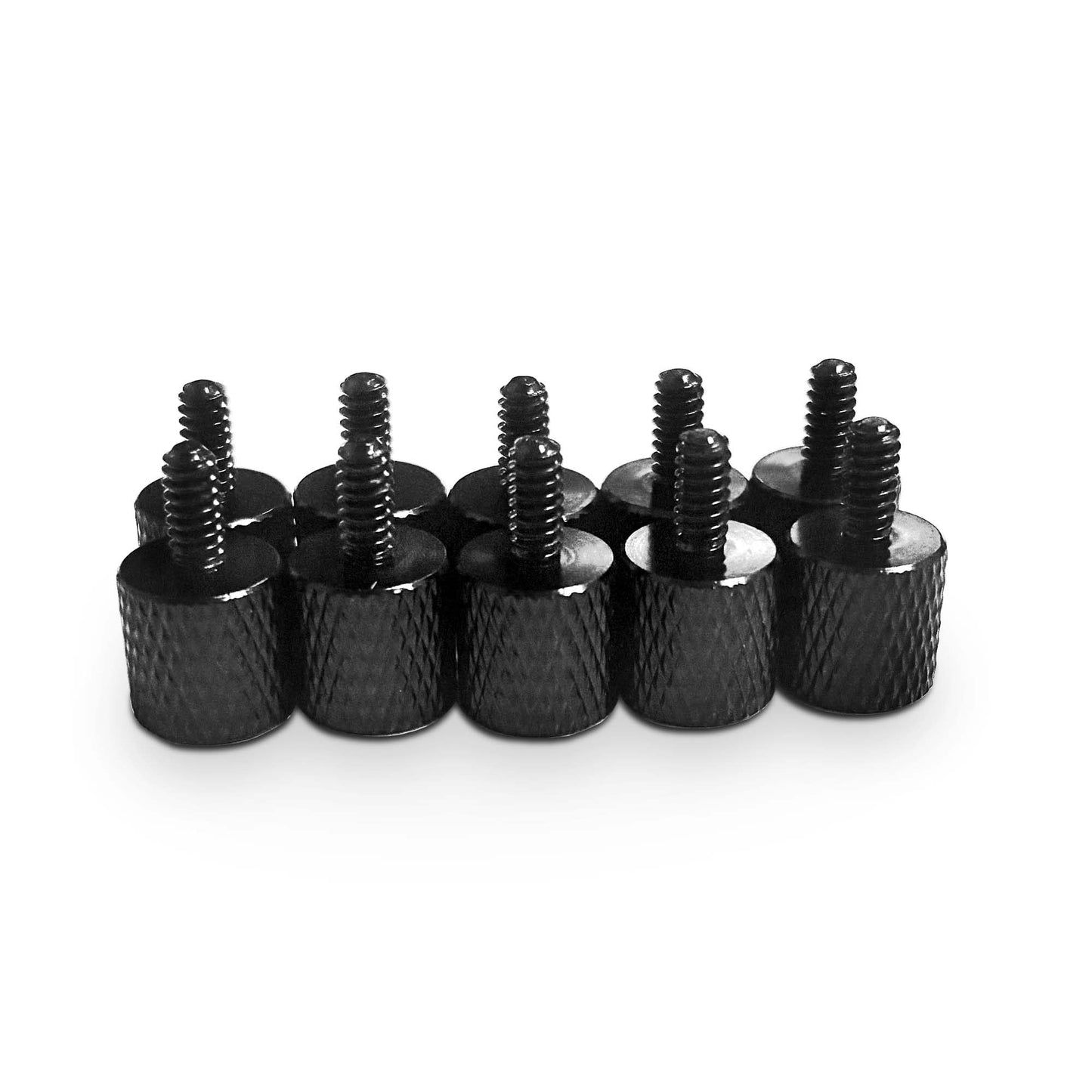 10 x Black Anodized Alumium Computer Case Thumbscrews (6-32 Thread) for Cover / Power Supply / PCI Slots / Hard Drives