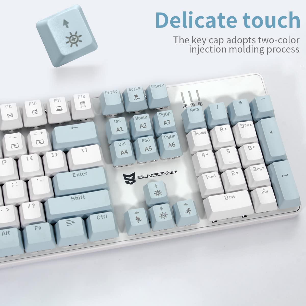 Mechanical Gaming Keyboard | Hot Swappable Mechanical Keyboard | Ice Blue Backlit Keyboard with Brown Switches and 104 Keys | Wired Gaming Keyboard | Mechanical Keyboard, PC Gaming Keyboards